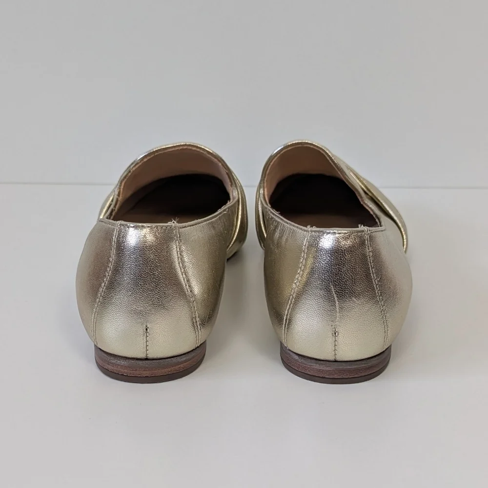 Talbots Gold Leather Loafers Women's 8.5